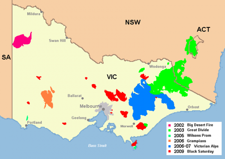 Bush fires in Victoria's history